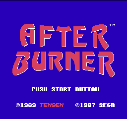 After Burner title screen for NES